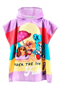 PAW PATROL Kinder Badeponcho mit Kapuze Mädchen Lila