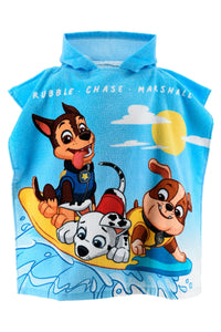 PAW PATROL Kinder Badeponcho mit Kapuze Jungen Blau