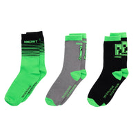 Minecraft Creeper Socken Strümpfe 3er Paar in Minecraft Geschenkverpackung