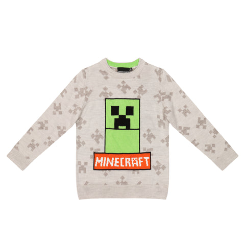 Minecraft Jungen Pullover aus Strick im Creeper Design