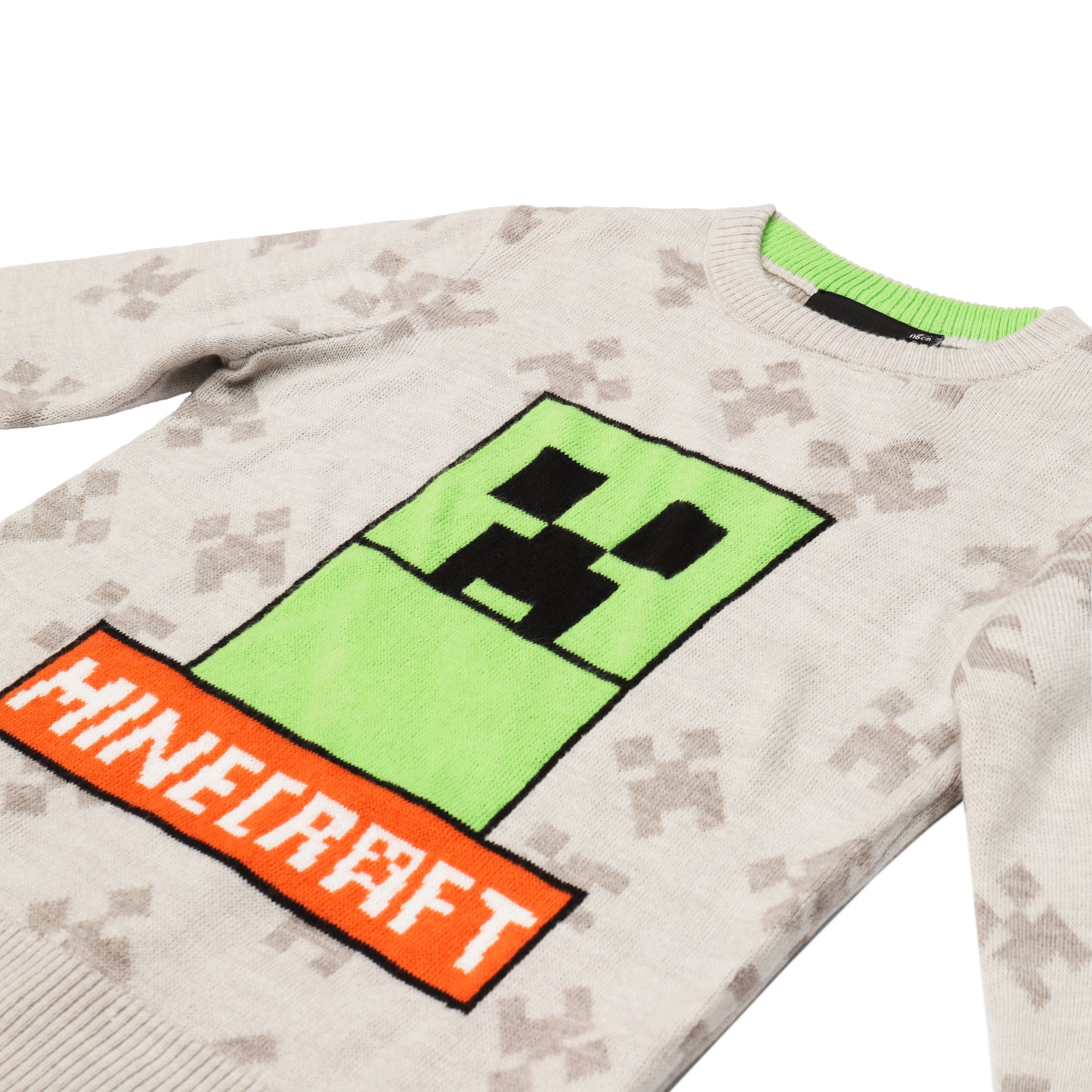 Minecraft Jungen Pullover aus Strick im Creeper Design