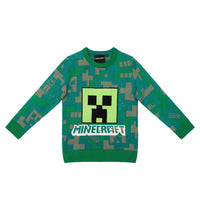 Minecraft Jungen Pullover aus Strick im Creeper Design