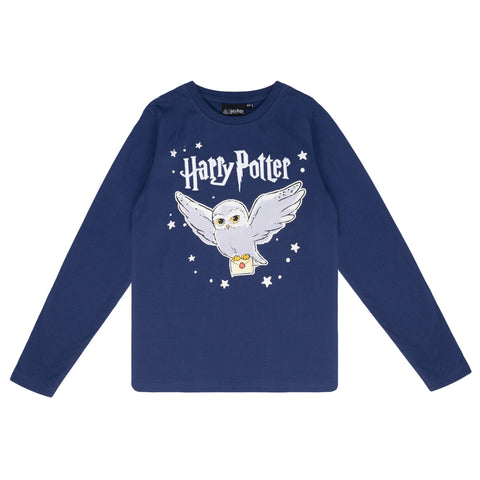 Harry Potter Mädchen Pullover Langarmshirt mit Hedwig