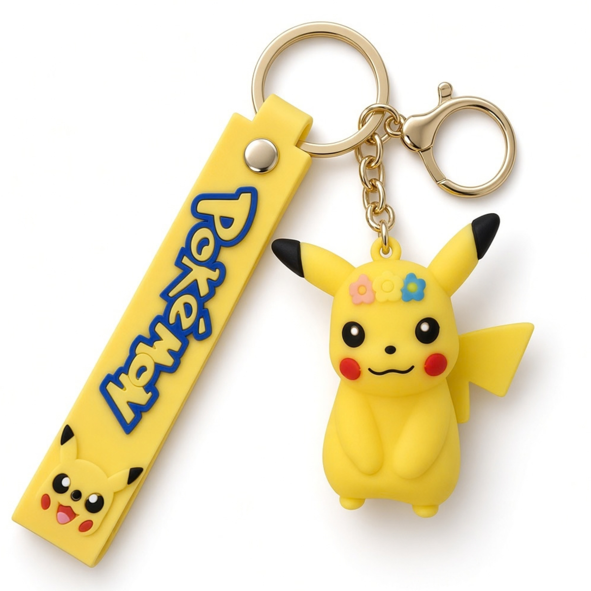 Pokemon Schlüsselanhänger Fans, 3D Figur mit Armband, Pikcachu