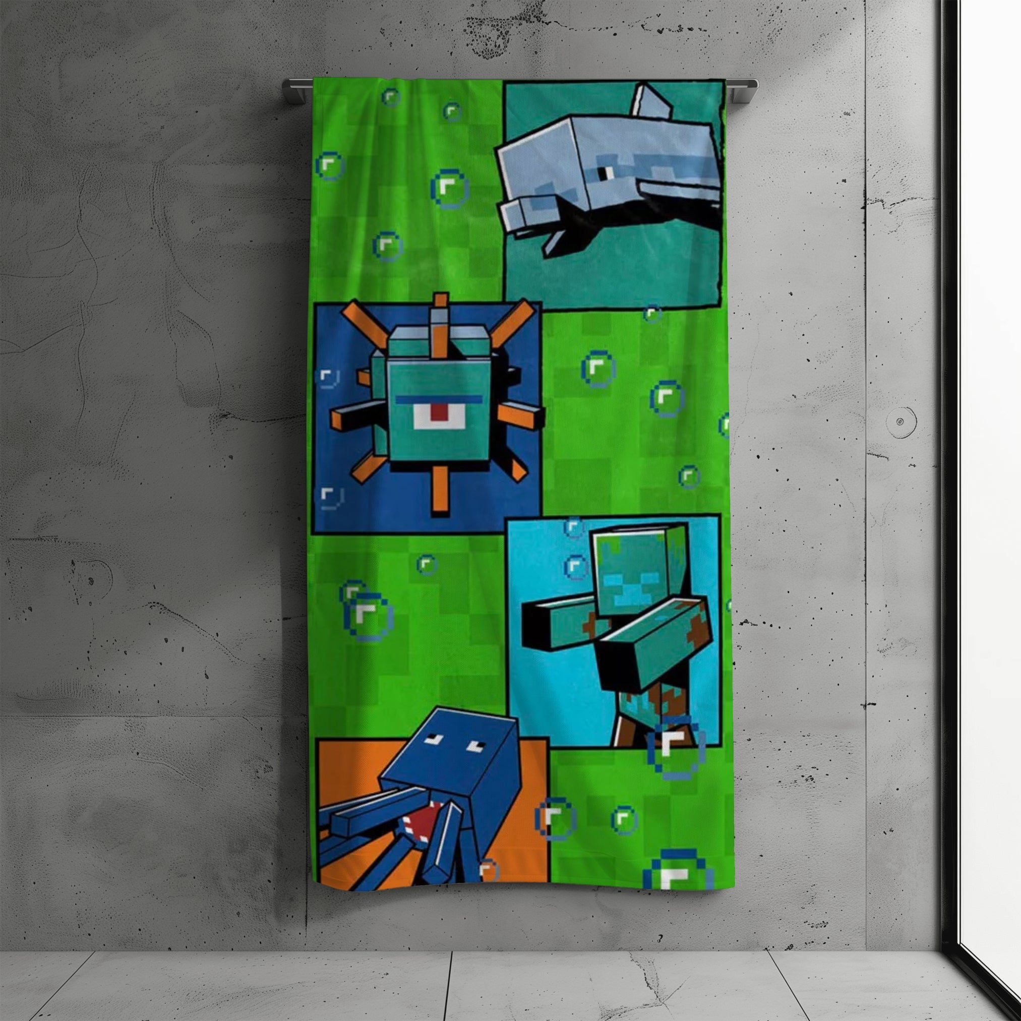 Minecraft Badetuch 75 x 150 cm, 100% Baumwolle