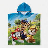 PAW PATROL Kinder Badeponcho mit Kapuze Jungen Blau