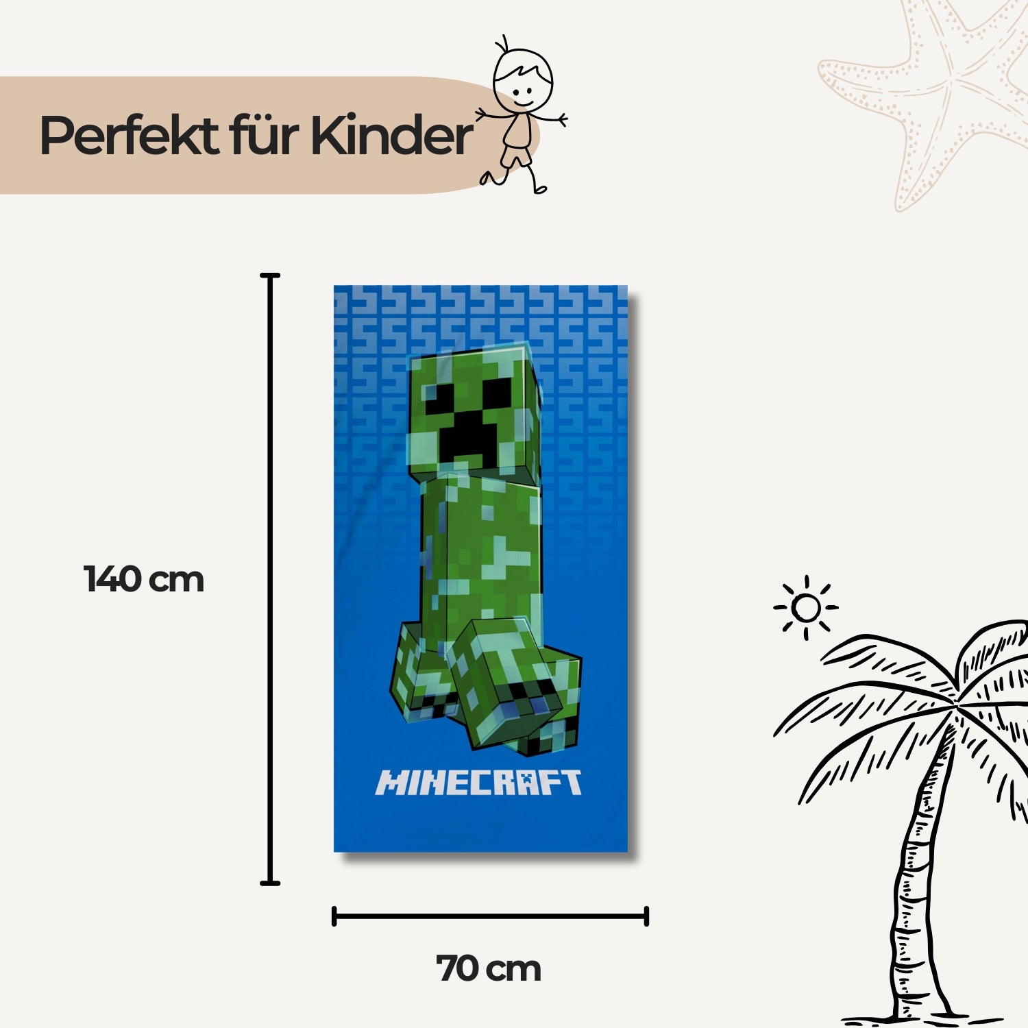 Minecraft Badetuch Creeper Tower 75 x 150 cm