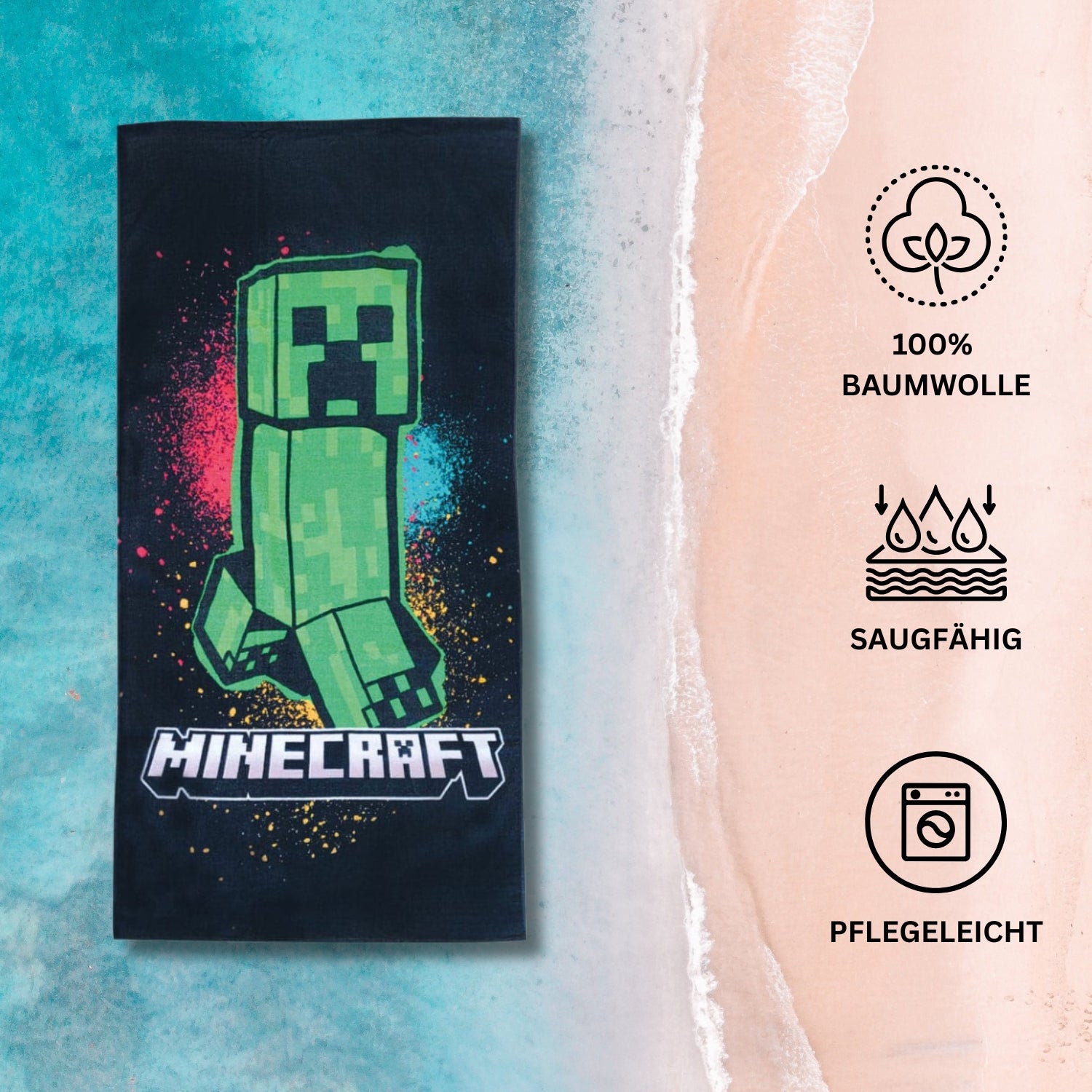 Minecraft Badetuch Creeper Tower 75 x 150 cm