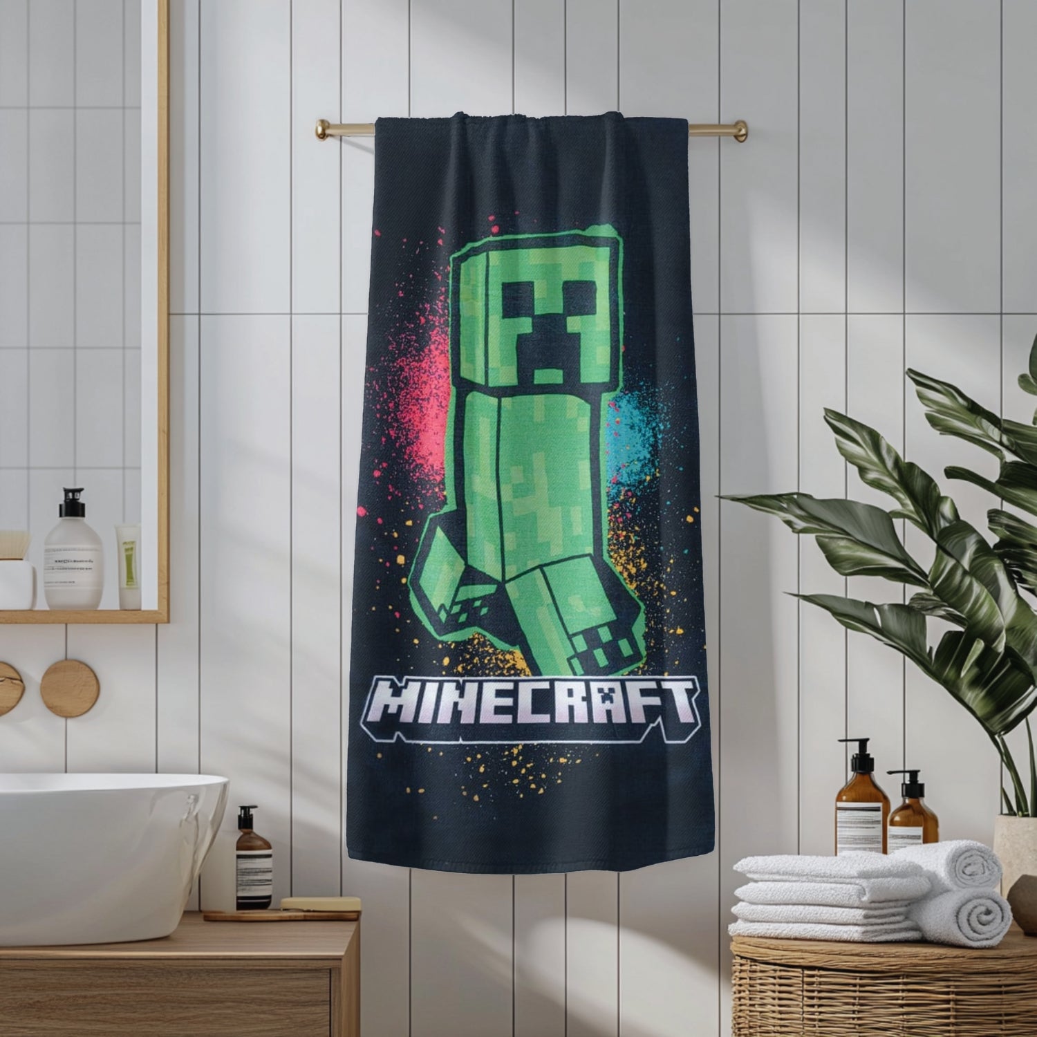 Minecraft Badetuch Creeper Tower 75 x 150 cm