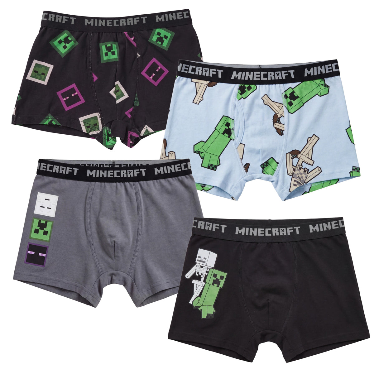 Minecraft Jungen, Boxershorts Jungen, Unterhosen Jungen 4er Set