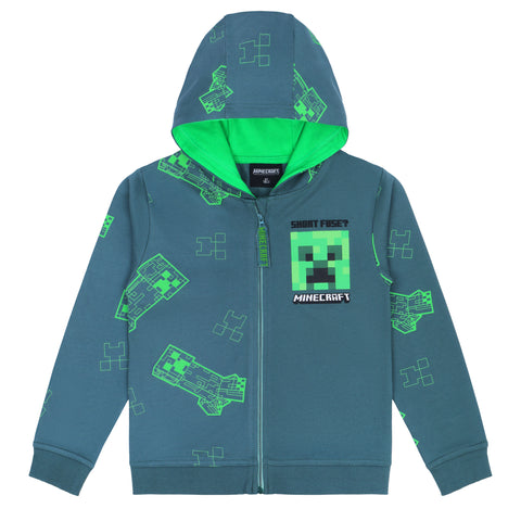 Minecraft Jacke Jungen Sweatjacke mit Kapuze