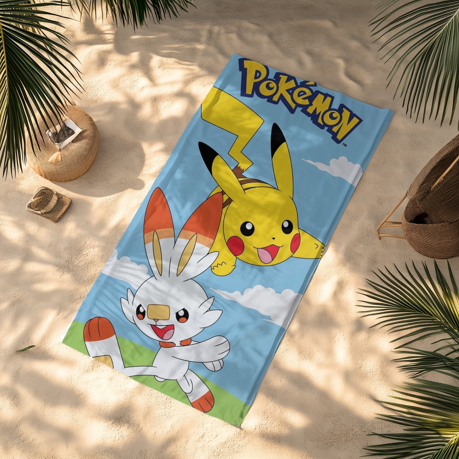 Pokémon Strandtuch, 100% Baumwolle, 140 x 70 cm