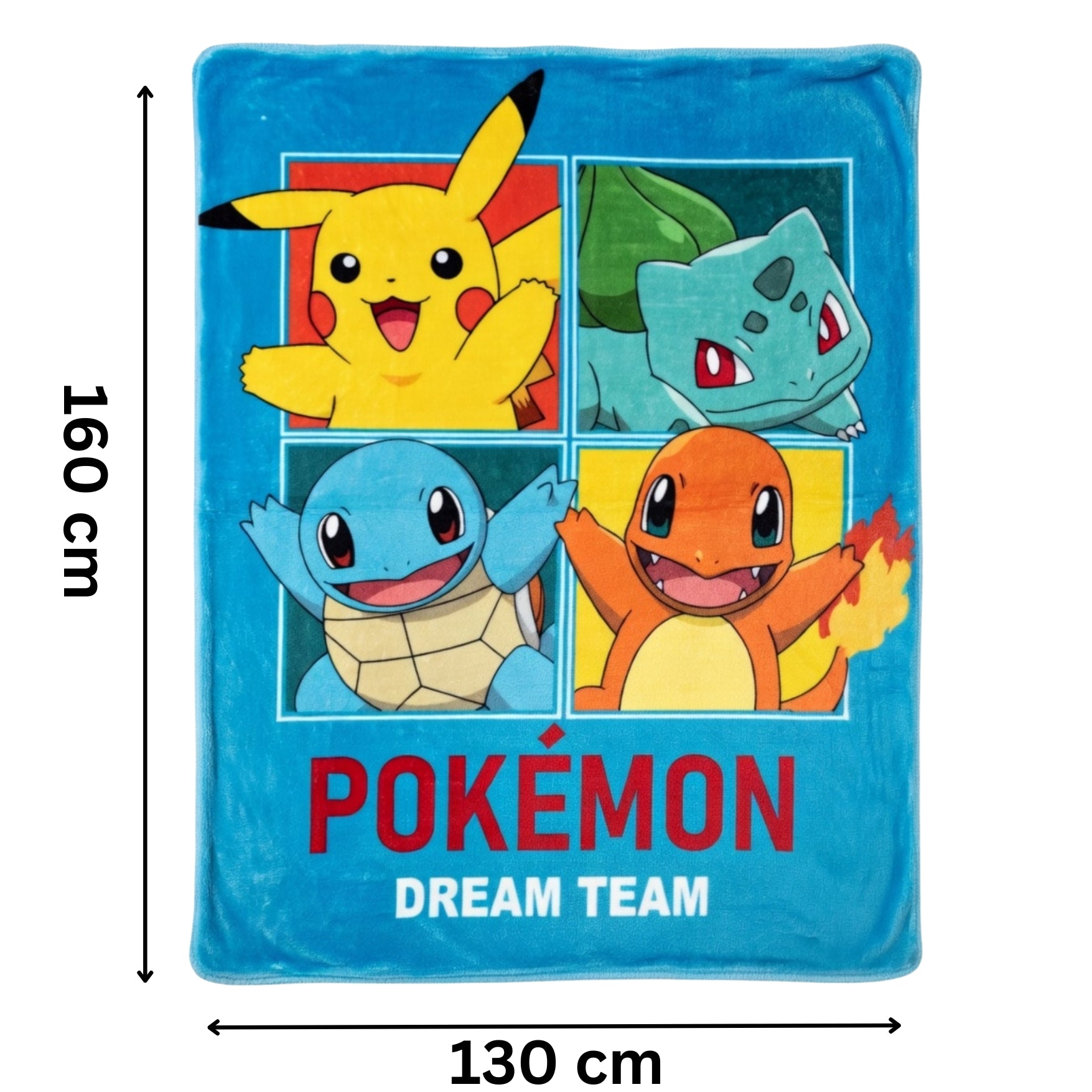 Pokémon Pikachu große Kuscheldecke,130x160 cm, sehr weich und flauschig
