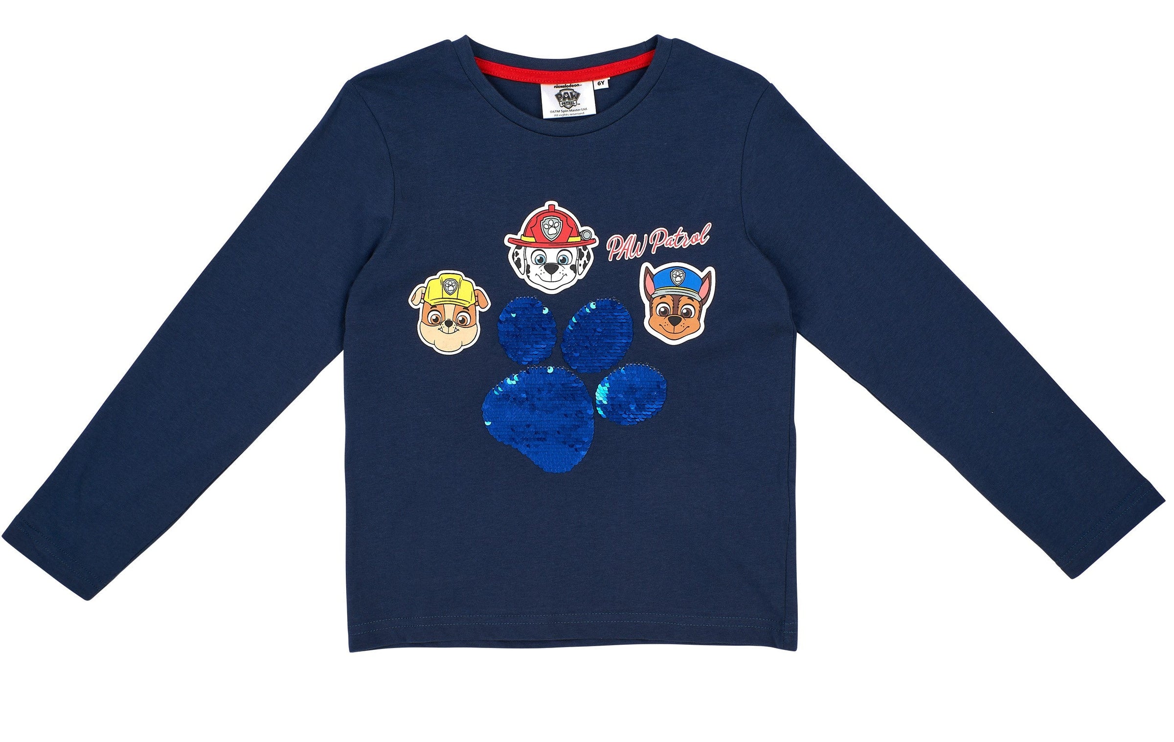 Paw-Patrol Jungen Langarmshirt Wende-Pailletten