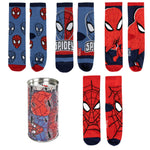 Spiderman 4er Pack Jungen Socken Strümpfe Geschenkverpackung Spardose