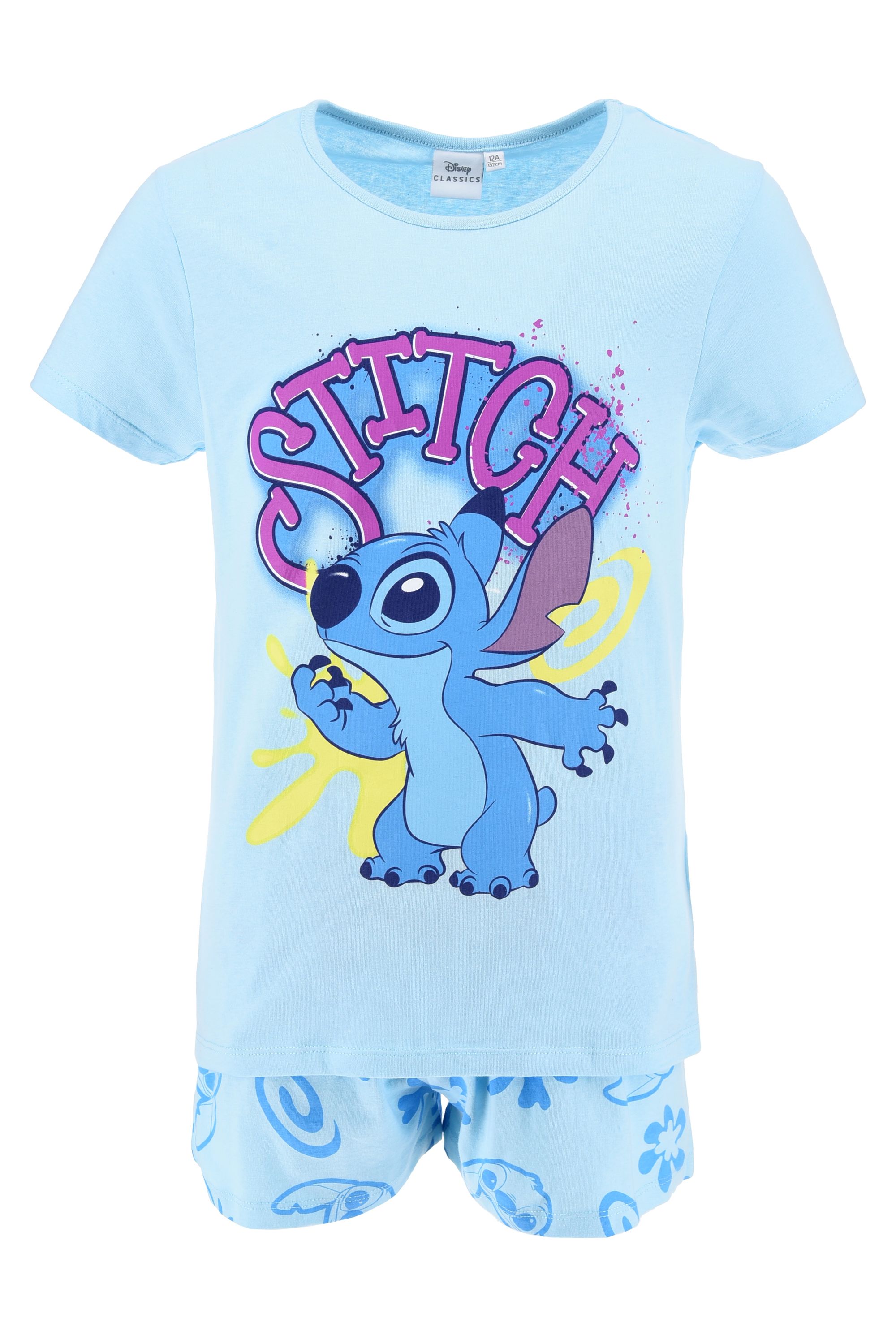 Disney Stitch Mädchen Pyjama Kurzarm Schlafanzug