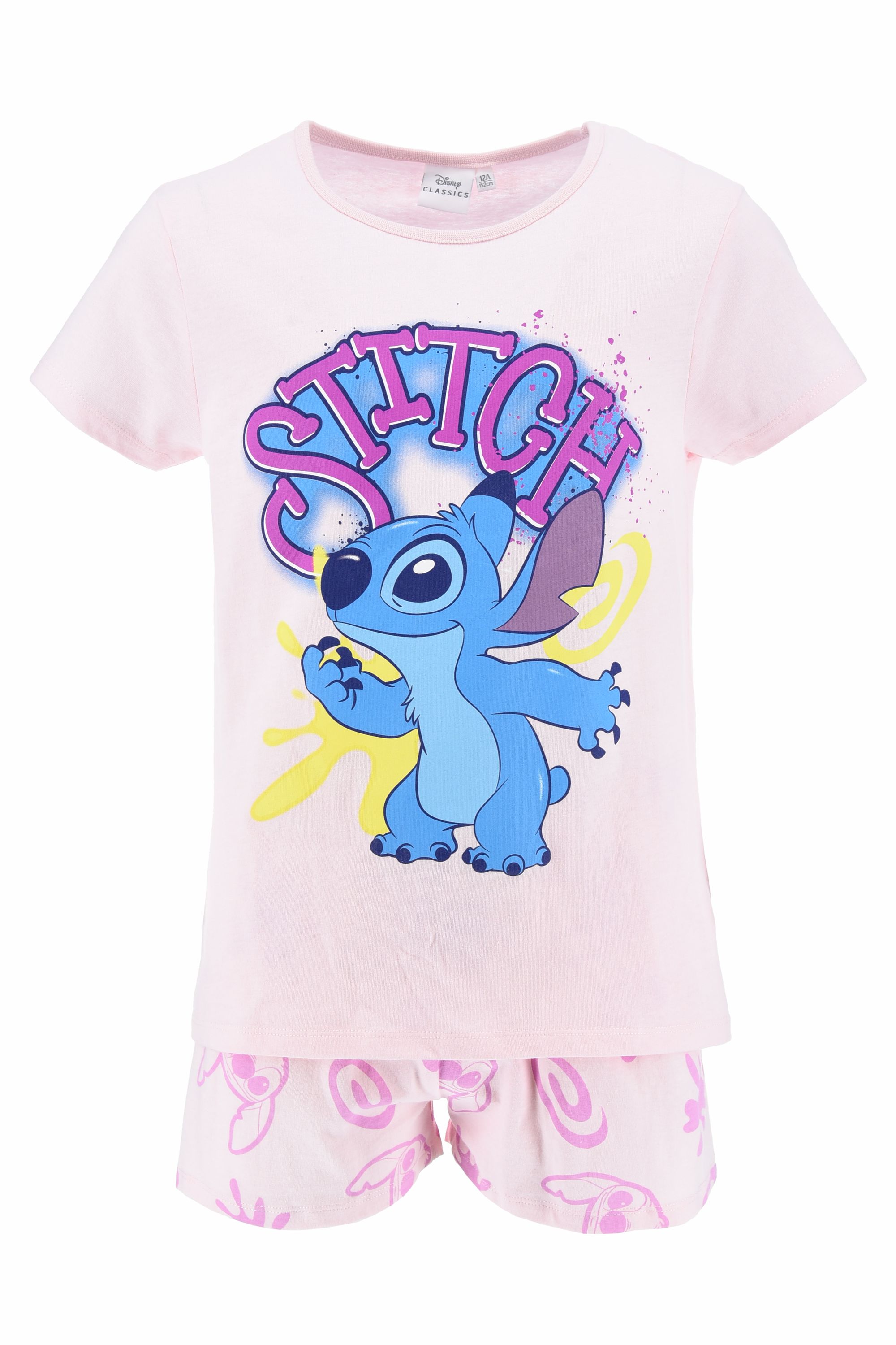 Disney Stitch Mädchen Pyjama Kurzarm Schlafanzug