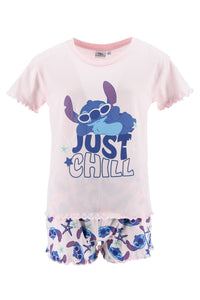 Disney Stitch Mädchen Pyjama Kurzarm Schlafanzug