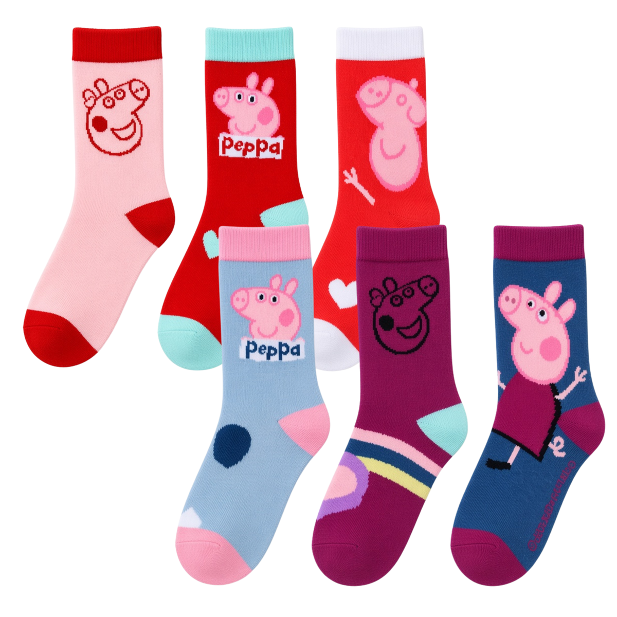 Peppa Pig Peppa Wutz Socken, Socken Kinder 6er Pack