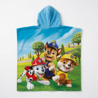 PAW PATROL Kinder Badeponcho mit Kapuze Jungen Blau